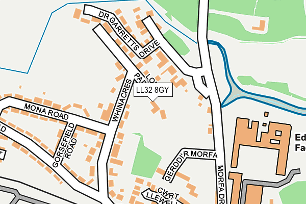 LL32 8GY map - OS OpenMap – Local (Ordnance Survey) LL32 8GY map - OS OpenMap – Local (Ordnance Survey)