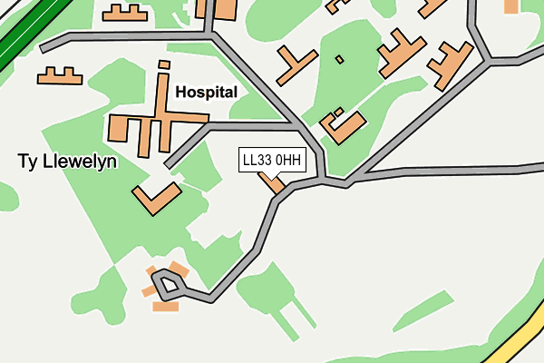 LL33 0HH map - OS OpenMap – Local (Ordnance Survey) LL33 0HH map - OS OpenMap – Local (Ordnance Survey)