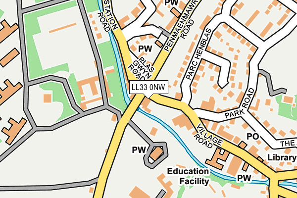 LL33 0NW map - OS OpenMap – Local (Ordnance Survey) LL33 0NW map - OS OpenMap – Local (Ordnance Survey)