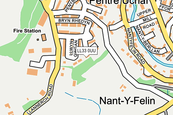 LL33 0UU map - OS OpenMap – Local (Ordnance Survey) LL33 0UU map - OS OpenMap – Local (Ordnance Survey)