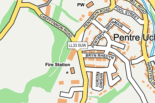 LL33 0UW map - OS OpenMap – Local (Ordnance Survey)