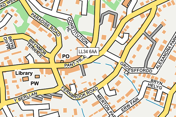 LL34 6AA map - OS OpenMap – Local (Ordnance Survey) LL34 6AA map - OS OpenMap – Local (Ordnance Survey)