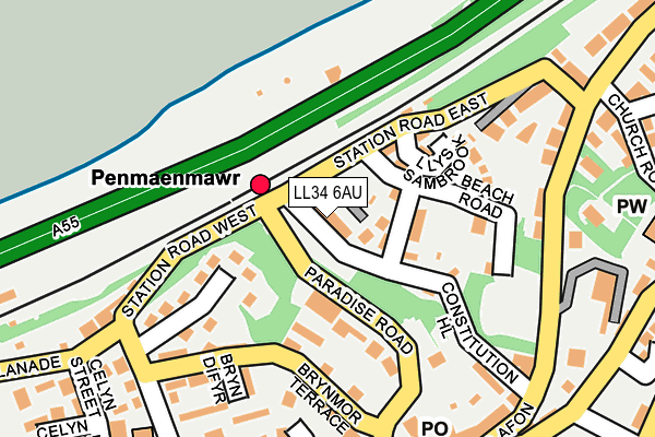 LL34 6AU map - OS OpenMap – Local (Ordnance Survey) LL34 6AU map - OS OpenMap – Local (Ordnance Survey)