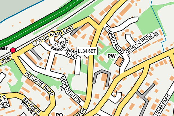 LL34 6BT map - OS OpenMap – Local (Ordnance Survey) LL34 6BT map - OS OpenMap – Local (Ordnance Survey)