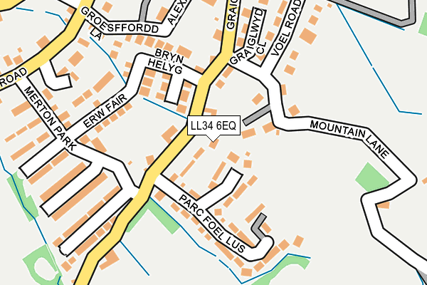 LL34 6EQ map - OS OpenMap – Local (Ordnance Survey) LL34 6EQ map - OS OpenMap – Local (Ordnance Survey)