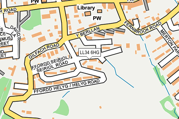 LL34 6HG map - OS OpenMap – Local (Ordnance Survey) LL34 6HG map - OS OpenMap – Local (Ordnance Survey)
