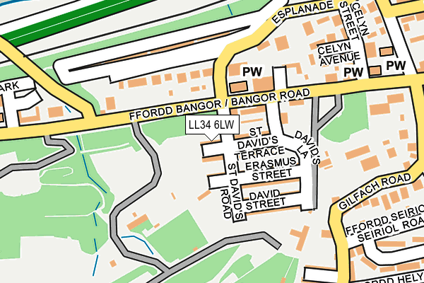 LL34 6LW map - OS OpenMap – Local (Ordnance Survey) LL34 6LW map - OS OpenMap – Local (Ordnance Survey)