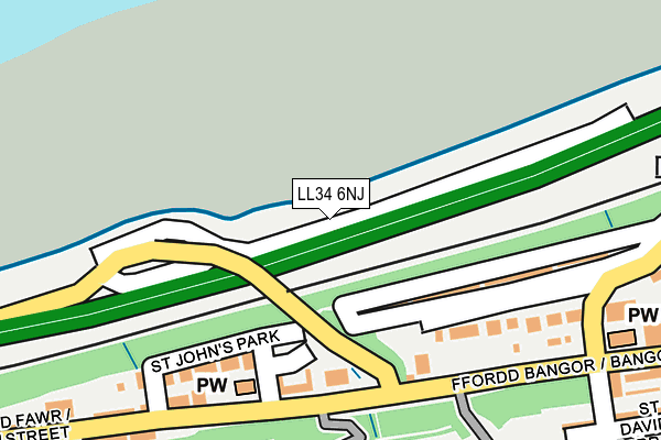 LL34 6NJ map - OS OpenMap – Local (Ordnance Survey) LL34 6NJ map - OS OpenMap – Local (Ordnance Survey)
