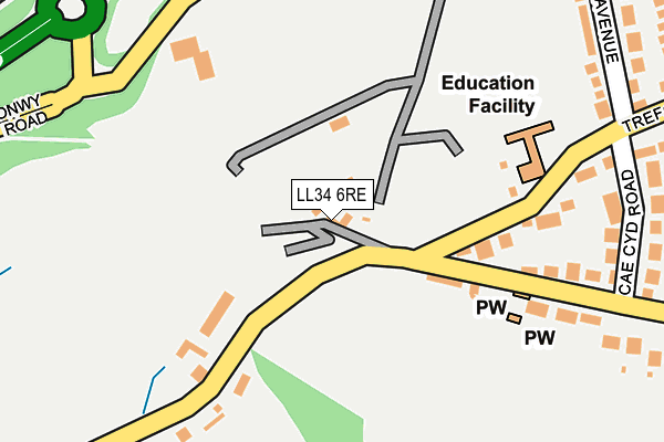 LL34 6RE map - OS OpenMap – Local (Ordnance Survey) LL34 6RE map - OS OpenMap – Local (Ordnance Survey)