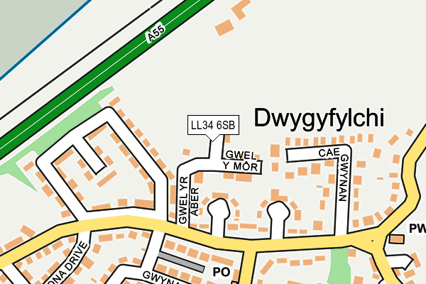 LL34 6SB map - OS OpenMap – Local (Ordnance Survey) LL34 6SB map - OS OpenMap – Local (Ordnance Survey)