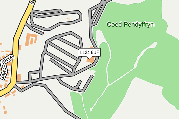 LL34 6UF map - OS OpenMap – Local (Ordnance Survey) LL34 6UF map - OS OpenMap – Local (Ordnance Survey)