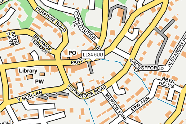 LL34 6UU map - OS OpenMap – Local (Ordnance Survey) LL34 6UU map - OS OpenMap – Local (Ordnance Survey)