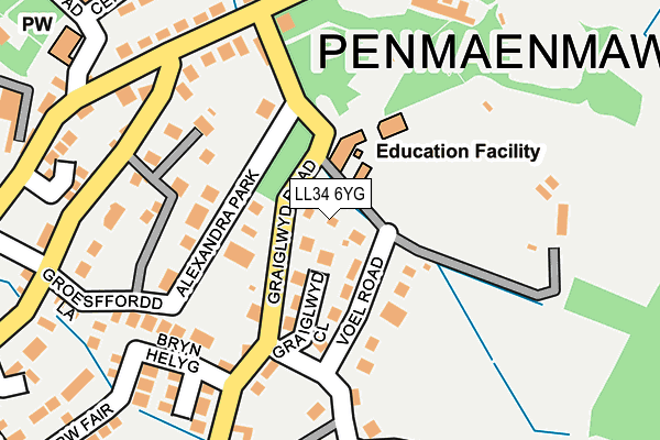 LL34 6YG map - OS OpenMap – Local (Ordnance Survey) LL34 6YG map - OS OpenMap – Local (Ordnance Survey)