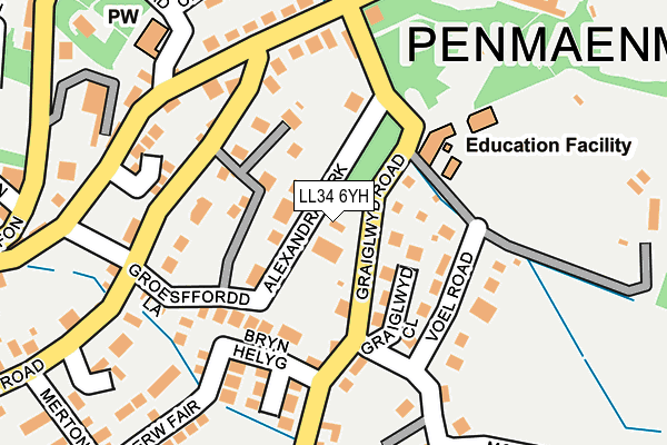 LL34 6YH map - OS OpenMap – Local (Ordnance Survey) LL34 6YH map - OS OpenMap – Local (Ordnance Survey)