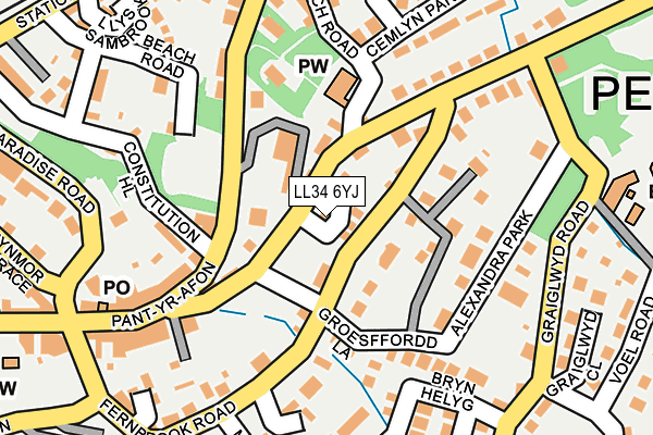 LL34 6YJ map - OS OpenMap – Local (Ordnance Survey) LL34 6YJ map - OS OpenMap – Local (Ordnance Survey)