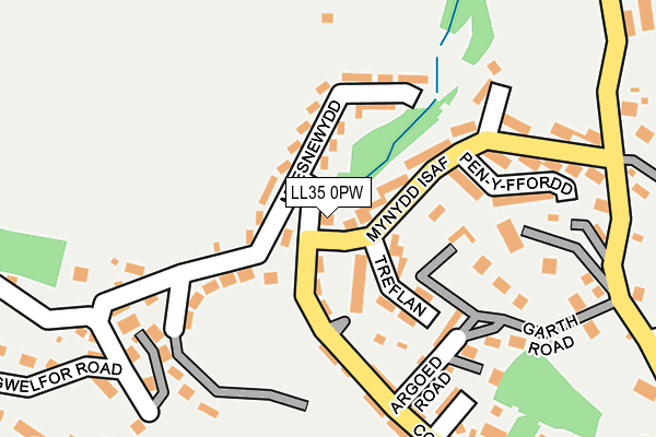 LL35 0PW map - OS OpenMap – Local (Ordnance Survey) LL35 0PW map - OS OpenMap – Local (Ordnance Survey)