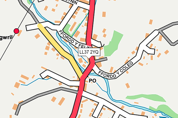 LL37 2YQ map - OS OpenMap – Local (Ordnance Survey) LL37 2YQ map - OS OpenMap – Local (Ordnance Survey)