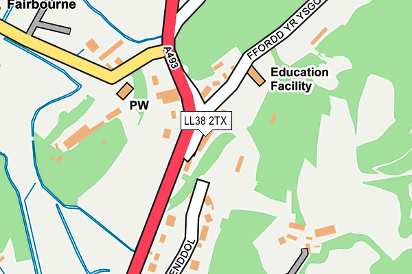 LL38 2TX map - OS OpenMap – Local (Ordnance Survey) LL38 2TX map - OS OpenMap – Local (Ordnance Survey)