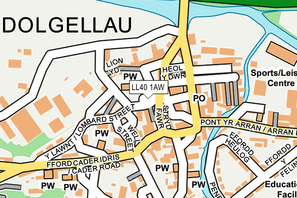 LL40 1AW map - OS OpenMap – Local (Ordnance Survey)