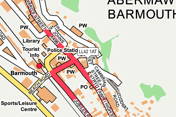 LL42 1AT map - OS OpenMap – Local (Ordnance Survey) LL42 1AT map - OS OpenMap – Local (Ordnance Survey)