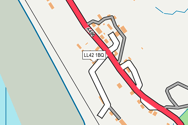 LL42 1BQ map - OS OpenMap – Local (Ordnance Survey) LL42 1BQ map - OS OpenMap – Local (Ordnance Survey)