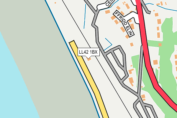 LL42 1BX map - OS OpenMap – Local (Ordnance Survey) LL42 1BX map - OS OpenMap – Local (Ordnance Survey)
