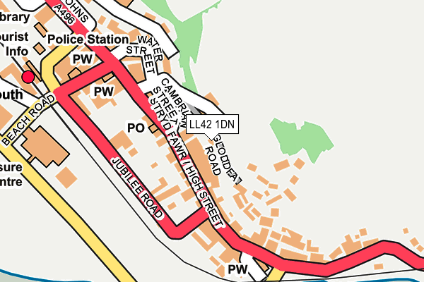 LL42 1DN map - OS OpenMap – Local (Ordnance Survey) LL42 1DN map - OS OpenMap – Local (Ordnance Survey)