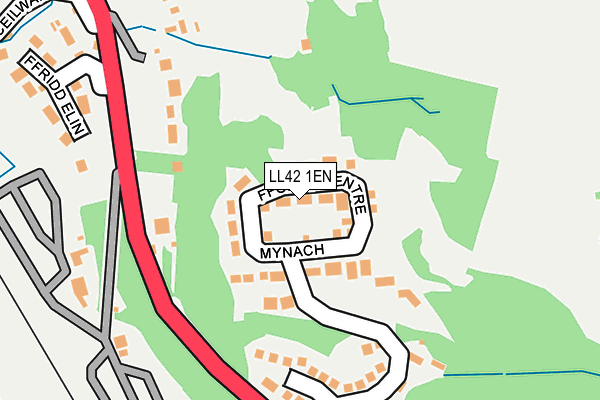 LL42 1EN map - OS OpenMap – Local (Ordnance Survey) LL42 1EN map - OS OpenMap – Local (Ordnance Survey)