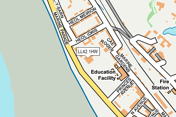 LL42 1HW map - OS OpenMap – Local (Ordnance Survey) LL42 1HW map - OS OpenMap – Local (Ordnance Survey)