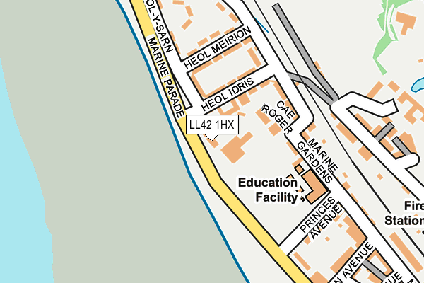 LL42 1HX map - OS OpenMap – Local (Ordnance Survey) LL42 1HX map - OS OpenMap – Local (Ordnance Survey)