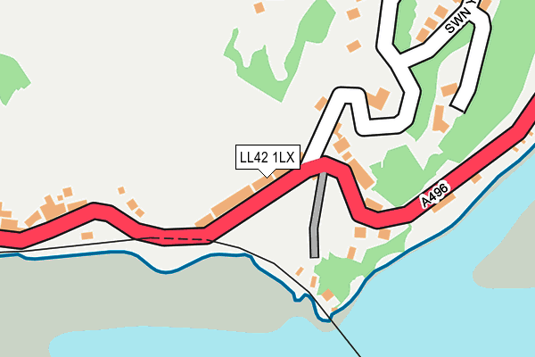 LL42 1LX map - OS OpenMap – Local (Ordnance Survey) LL42 1LX map - OS OpenMap – Local (Ordnance Survey)