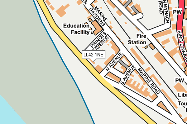 LL42 1NE map - OS OpenMap – Local (Ordnance Survey) LL42 1NE map - OS OpenMap – Local (Ordnance Survey)
