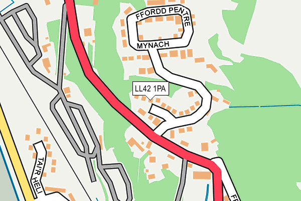 LL42 1PA map - OS OpenMap – Local (Ordnance Survey) LL42 1PA map - OS OpenMap – Local (Ordnance Survey)