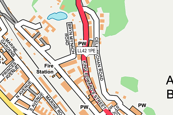 LL42 1PE map - OS OpenMap – Local (Ordnance Survey) LL42 1PE map - OS OpenMap – Local (Ordnance Survey)