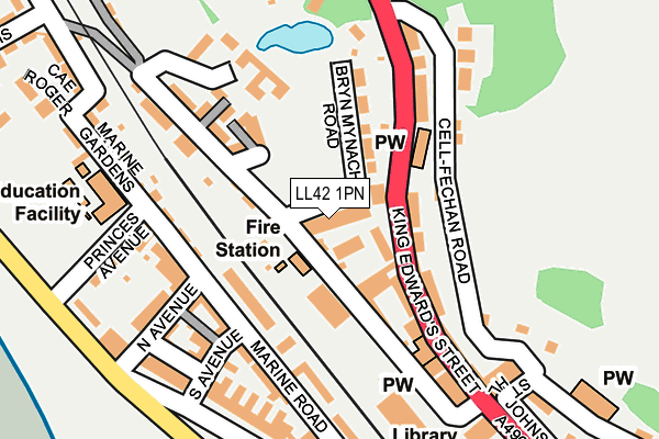 LL42 1PN map - OS OpenMap – Local (Ordnance Survey) LL42 1PN map - OS OpenMap – Local (Ordnance Survey)