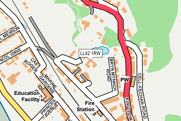 LL42 1RW map - OS OpenMap – Local (Ordnance Survey) LL42 1RW map - OS OpenMap – Local (Ordnance Survey)