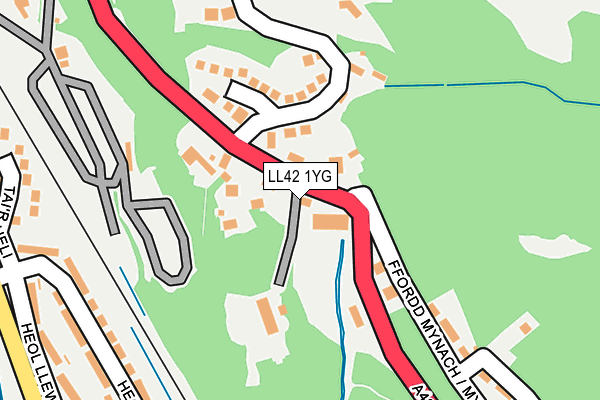 LL42 1YG map - OS OpenMap – Local (Ordnance Survey) LL42 1YG map - OS OpenMap – Local (Ordnance Survey)