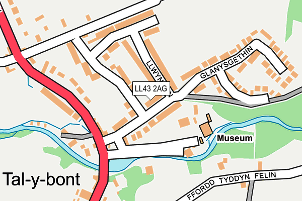LL43 2AG map - OS OpenMap – Local (Ordnance Survey) LL43 2AG map - OS OpenMap – Local (Ordnance Survey)