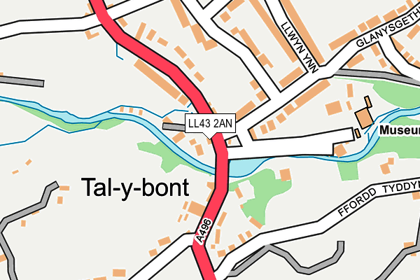 LL43 2AN map - OS OpenMap – Local (Ordnance Survey) LL43 2AN map - OS OpenMap – Local (Ordnance Survey)