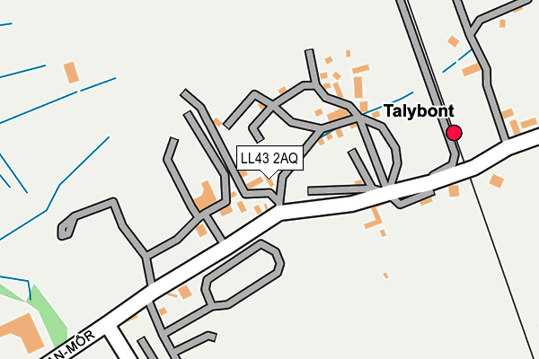 LL43 2AQ map - OS OpenMap – Local (Ordnance Survey)