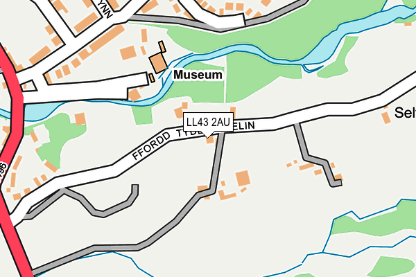 LL43 2AU map - OS OpenMap – Local (Ordnance Survey) LL43 2AU map - OS OpenMap – Local (Ordnance Survey)