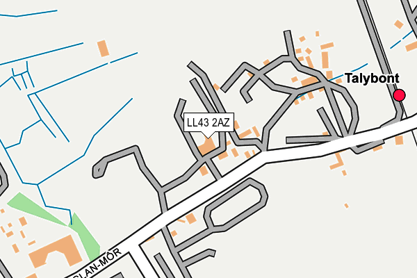 LL43 2AZ map - OS OpenMap – Local (Ordnance Survey) LL43 2AZ map - OS OpenMap – Local (Ordnance Survey)