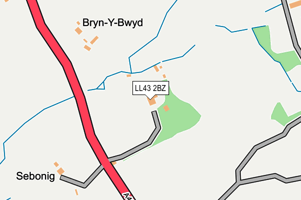LL43 2BZ map - OS OpenMap – Local (Ordnance Survey) LL43 2BZ map - OS OpenMap – Local (Ordnance Survey)