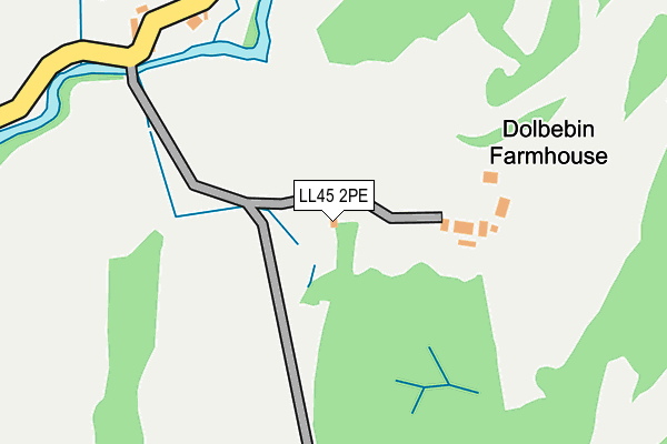 LL45 2PE map - OS OpenMap – Local (Ordnance Survey) LL45 2PE map - OS OpenMap – Local (Ordnance Survey)