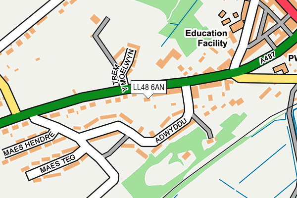 LL48 6AN map - OS OpenMap – Local (Ordnance Survey) LL48 6AN map - OS OpenMap – Local (Ordnance Survey)