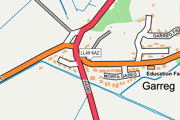 LL48 6AZ map - OS OpenMap – Local (Ordnance Survey) LL48 6AZ map - OS OpenMap – Local (Ordnance Survey)