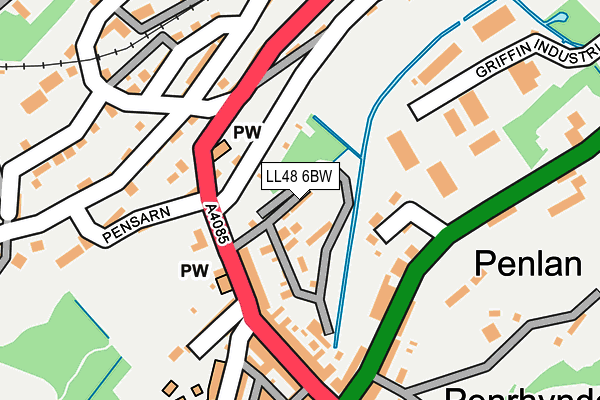 LL48 6BW map - OS OpenMap – Local (Ordnance Survey) LL48 6BW map - OS OpenMap – Local (Ordnance Survey)
