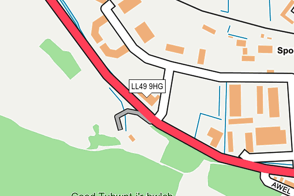 LL49 9HG map - OS OpenMap – Local (Ordnance Survey) LL49 9HG map - OS OpenMap – Local (Ordnance Survey)