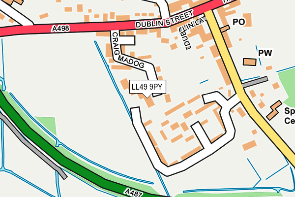 LL49 9PY map - OS OpenMap – Local (Ordnance Survey) LL49 9PY map - OS OpenMap – Local (Ordnance Survey)