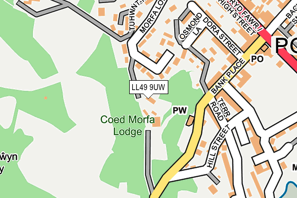 LL49 9UW map - OS OpenMap – Local (Ordnance Survey) LL49 9UW map - OS OpenMap – Local (Ordnance Survey)